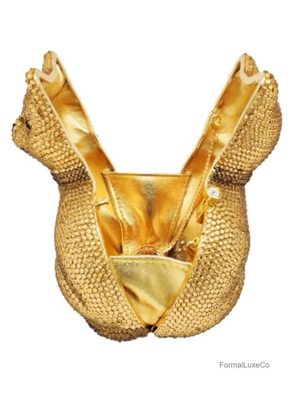 3D Dog Rhinestone Clutch Purse for Women Formal Hardcase Crystal Evening Bag
